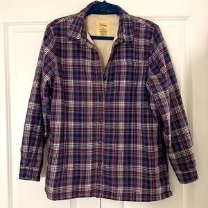 L.L. Bean Women's Fleece-Lined Flannel Shirt, size S